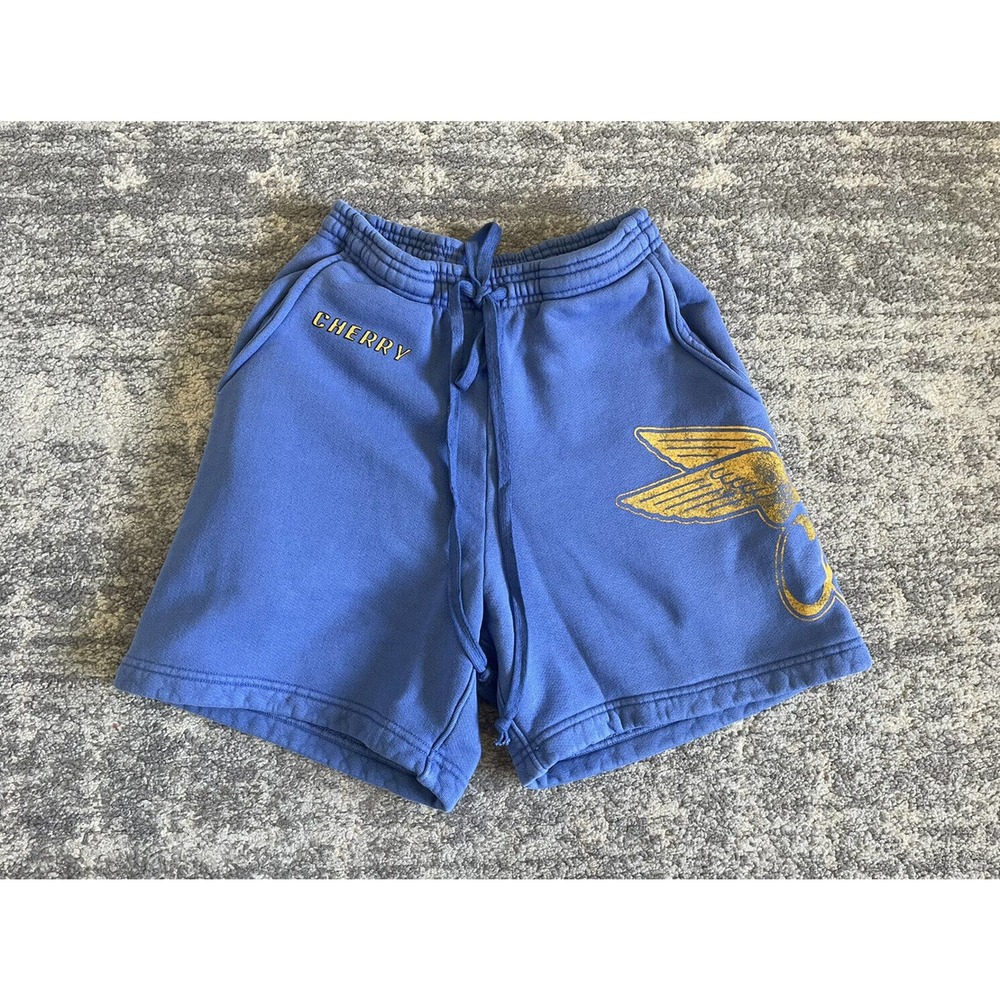 Cherry LA Los Angeles Mens S Shorts Blue Drawstring Pockets Logo New M9